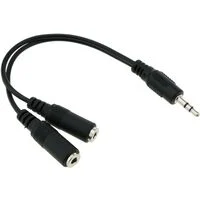 Adaptador audio estereo+mic jack 4Pin 2,5H/3,5M
