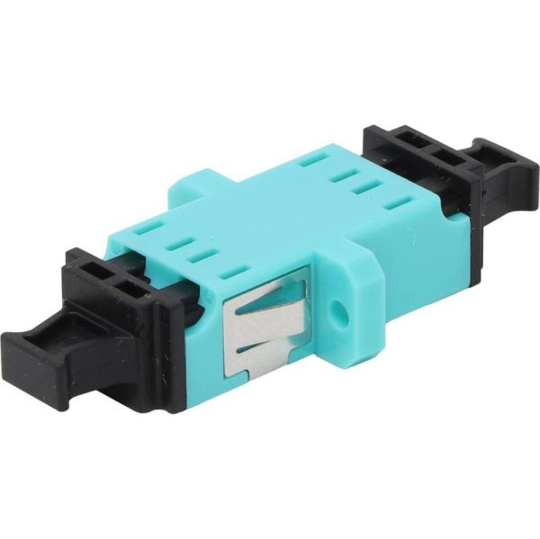 Adaptador Fibra Óptica LC Dúplex MM Snap-In Aqua