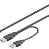 Cable USB 2.0 Doble Alimentación 2xAM MiniUSB-M