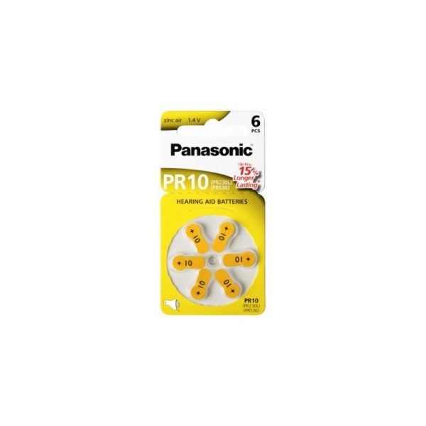 Pila de Botón 1,4V – PR10 Panasonic blister 6 uds.