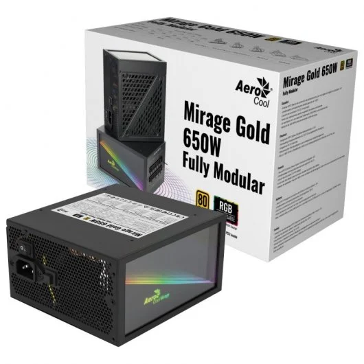 Fuente de alimentación AeroCool 650W Mirage 80+Gol